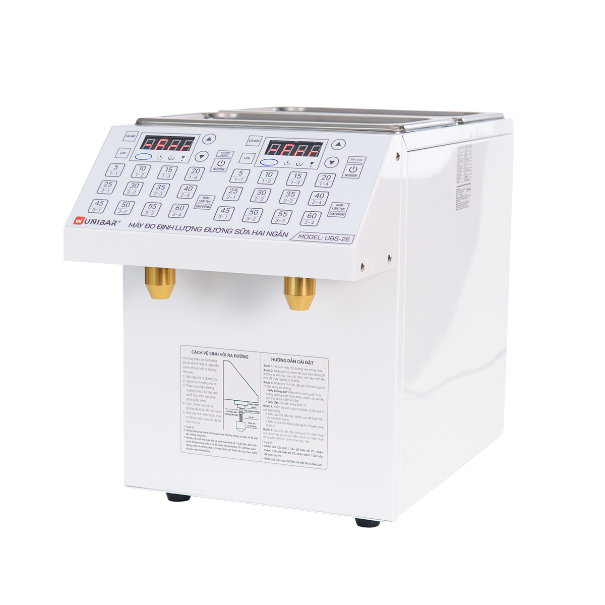 Máy đo định lượng đường sữa hai ngăn Unibar UBS-26 - nền trắng - ảnh 2 Máy đo định lượng đường sữa hai ngăn Unibar UBS-26 - nền trắng - ảnh 2