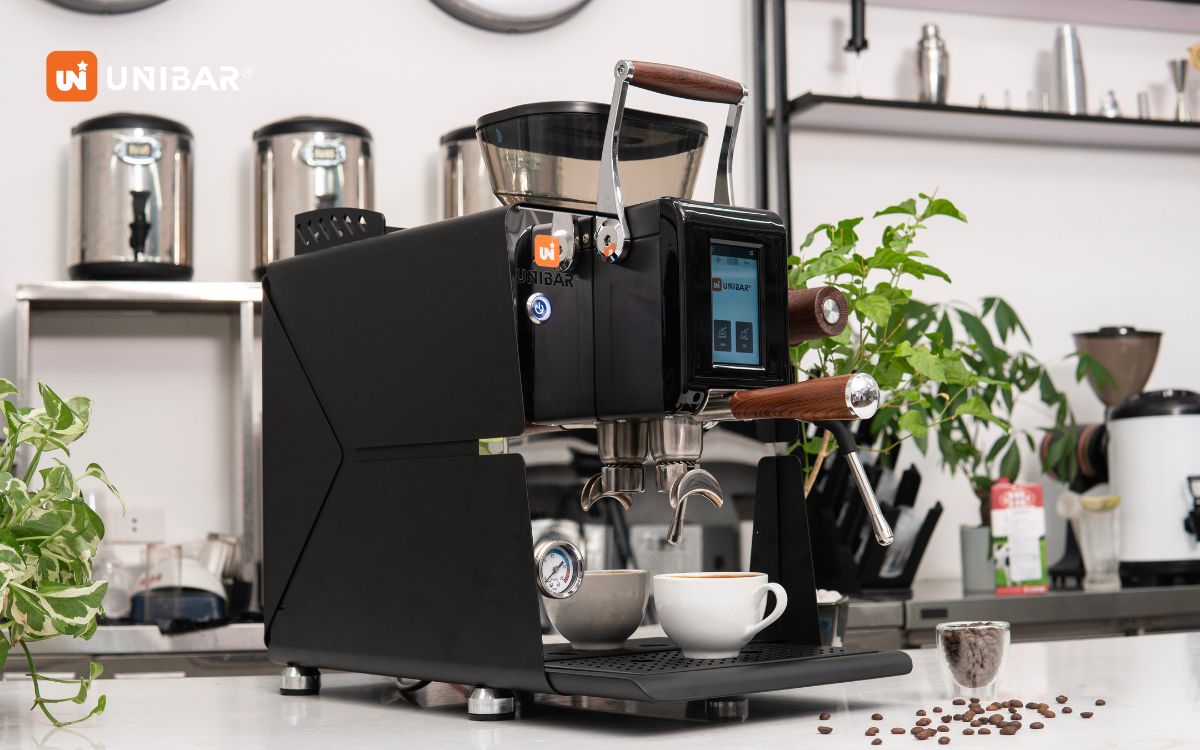 Máy pha cà phê Unibar Hi-Tech 88 là chiếc máy pha cà phê lý tưởng cho các quán nhỏ với năng suất khoảng 200 ly_ngày