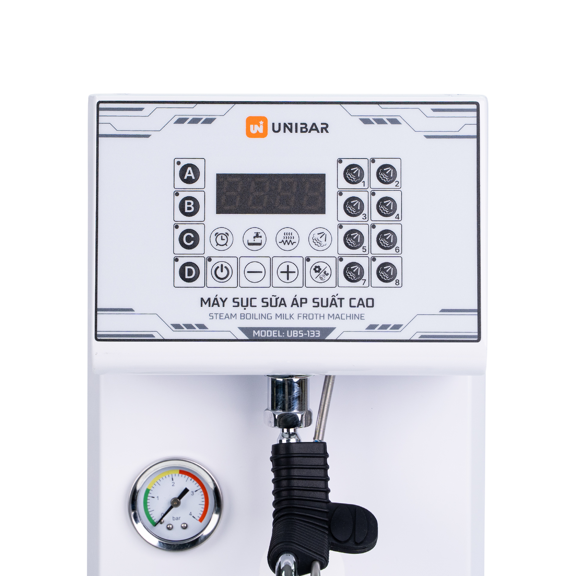 Máy sục sữa áp suất cao Unibar UBS-133 - nền trắng - 04 Máy sục sữa áp suất cao Unibar UBS-133 - nền trắng - 04