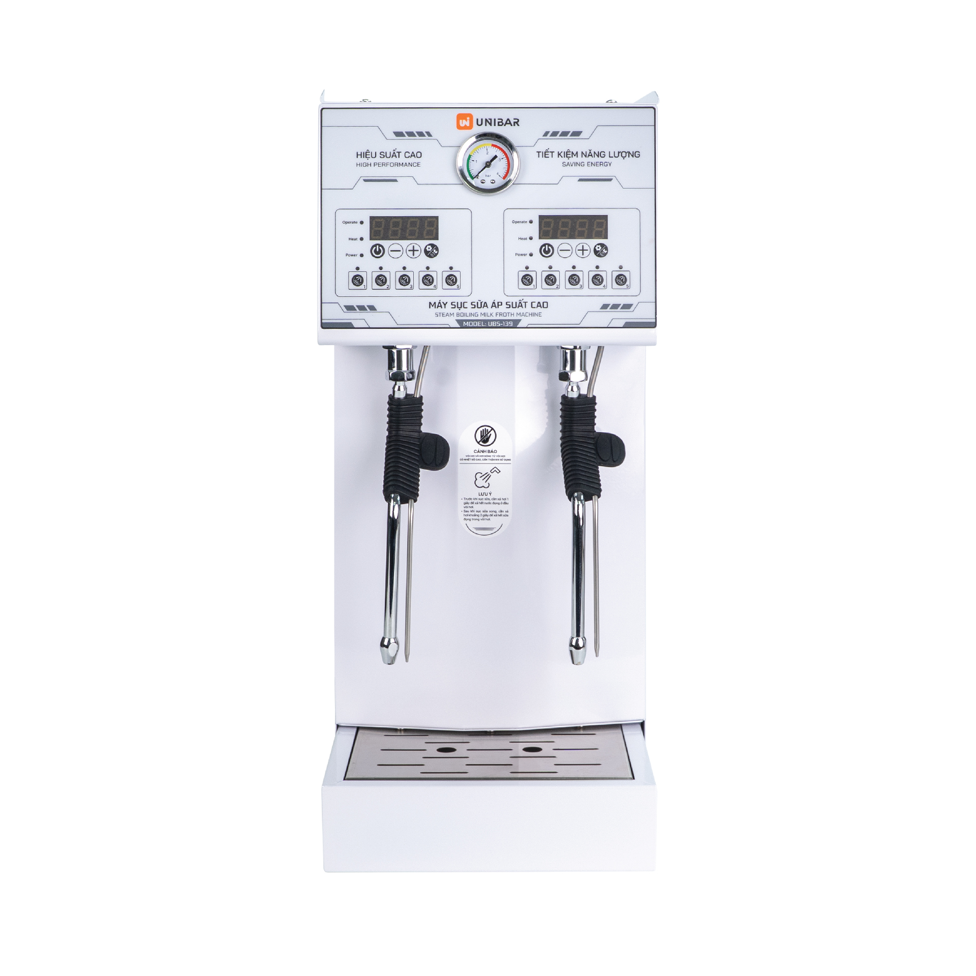 Máy sục sữa áp suất cao Unibar UBS-139 - nền trắng - 01