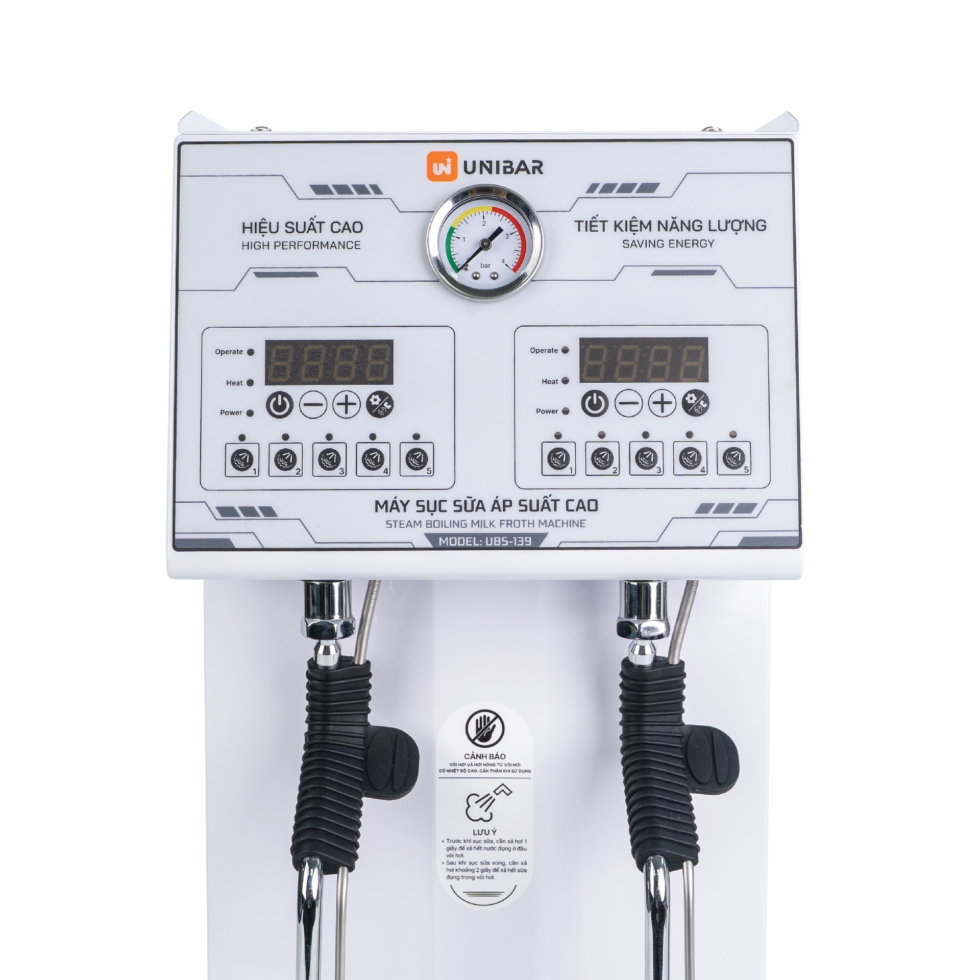 Máy sục sữa áp suất cao Unibar UBS-139 - nền trắng - 04 Máy sục sữa áp suất cao Unibar UBS-139 - nền trắng - 04