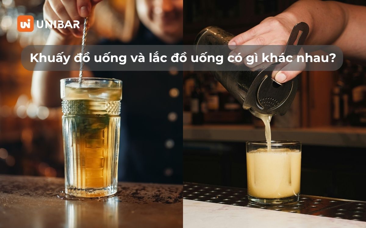 Khuấy đồ uống và lắc đồ uống có gì khác nhau